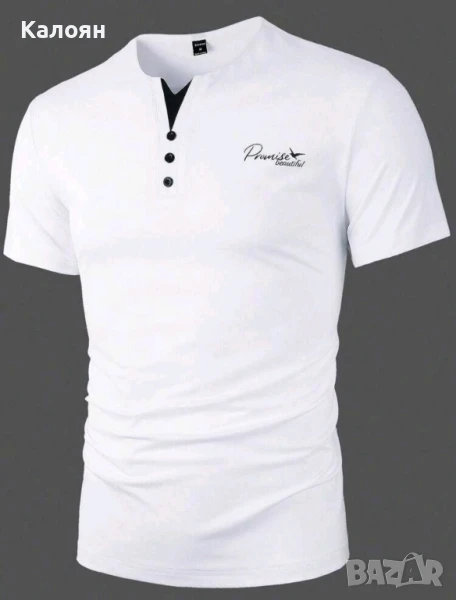 Мъжка бяла тениска Размер Л, снимка 1