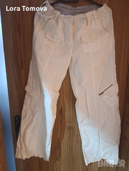 Широк бял панталон NEXT размер М, снимка 1