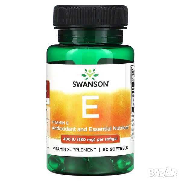 Swanson Витамин E, 400 IU, 60 дражета, снимка 1