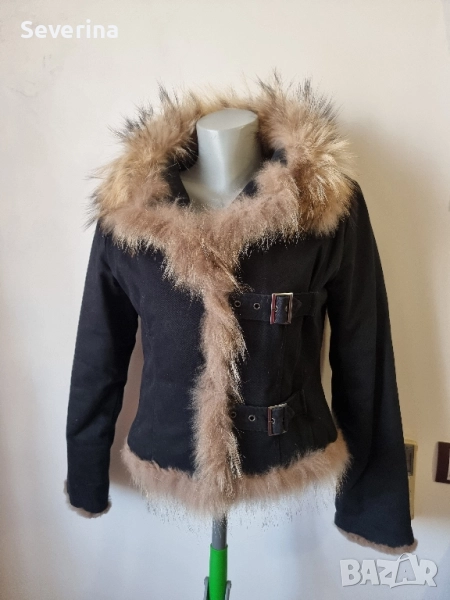 LALTRAMODA* Късо яке с естествен косъм , снимка 1