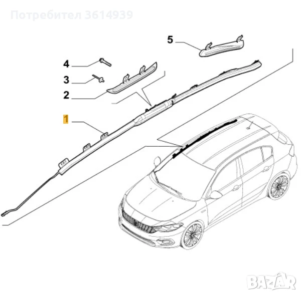 Фиат Типо II Air Bag Curtaines (от тавана-завеса), снимка 1