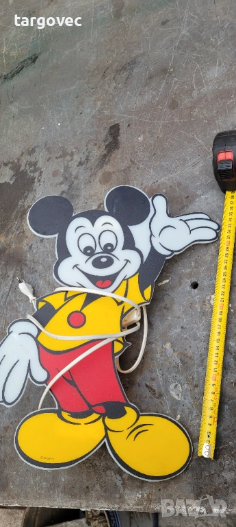Оригинална старинна детска лампа Мики Маус на Дисни, снимка 1