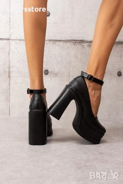 Обувки на ток - черна кожа - KLS80

, снимка 1