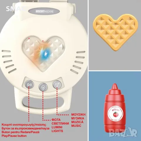 Детски комплект за гофретници със звук и светлина за сладкиши S_1232237, снимка 4 - Други - 48327227