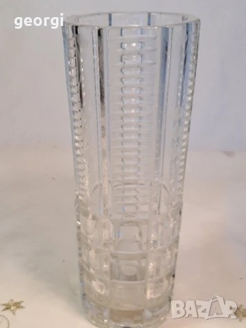 ретро масивна стъклена ваза 26/3, снимка 9 - Вази - 50693594