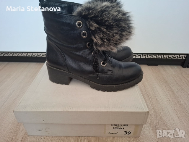 Черни боти естествена кожа Bianki, снимка 3 - Дамски боти - 52261925