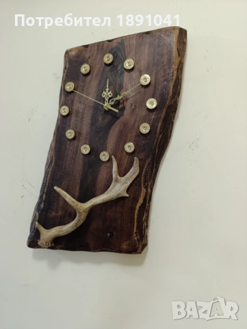 Подарък за ловец.Часовник от дърво. Ловен часовник.Стенен часовник , снимка 3 - Стенни часовници - 52796918