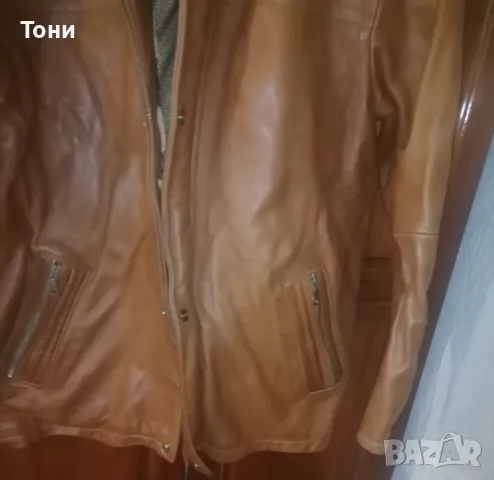 Ново Мъжко Яке Изцяло от Естествена Кожа L, снимка 6 - Якета - 49734702