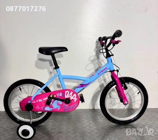 Детски велосипед С ПОМОЩНИ за момиче Btwin 16 цола/ колело