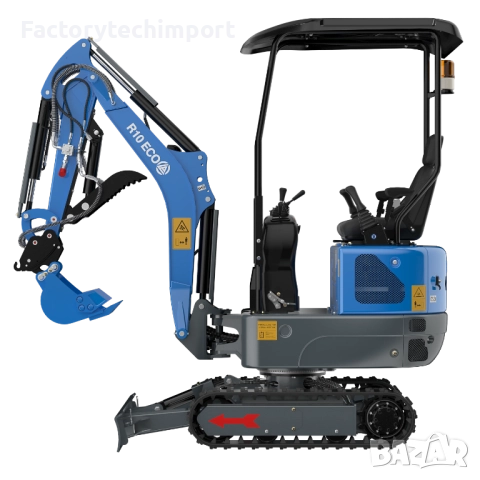 Мини багер RIPPA R10 ECO – 978 кг (дизел - 1 цилиндър) 7.5kW– 1.83 м копаене, снимка 7 - Индустриална техника - 52720375