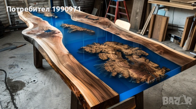 Маса от уникален дървен материал и смола ръчка изработка по поръчка, снимка 10 - Маси - 53729126