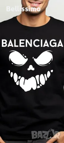 *BALENCIAGA* Мъжка тениска с къс ръкав в черен цвят, снимка 2 - Тениски - 48469386