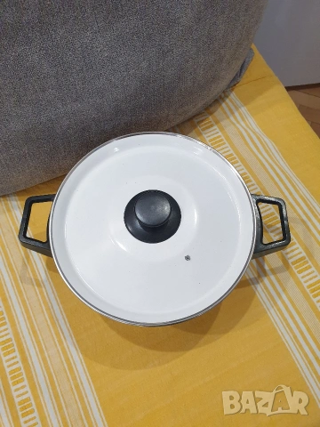 Старо производство емайлирана тенджера, снимка 7 - Съдове за готвене - 54138281