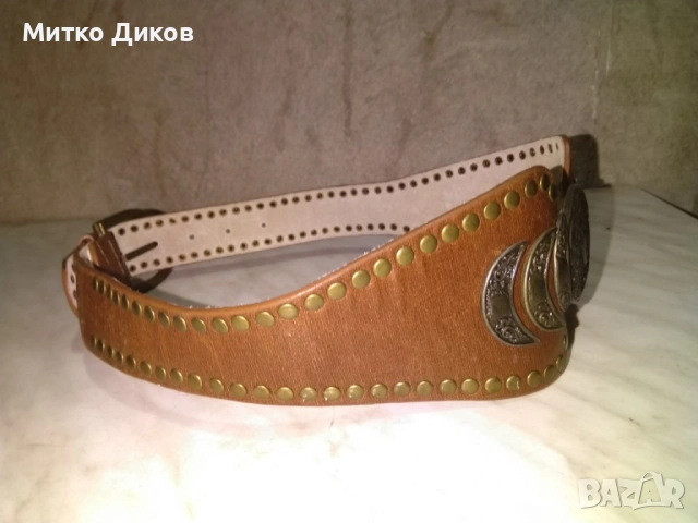 Тарикатски колан нов женски естествена кожа 91см и ширина 38мм и 97мм в широката част нов, снимка 5 - Колани - 53054480