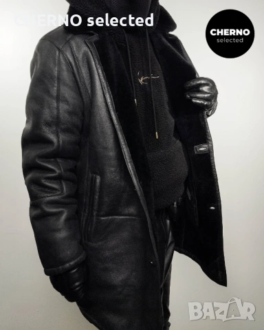 Мъжко кожено палто / кожух от естествена кожа с косъм LAGERFELD Men’s Shearling Coat – XXL•XXXL, снимка 12 - Якета - 53205620