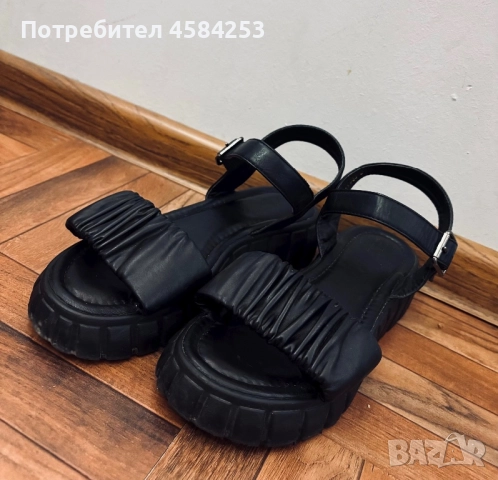 Ортопедични дамски сандали – черни, №39/40, почти нови, снимка 1