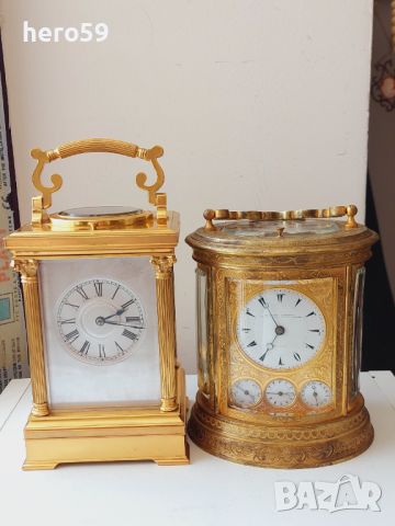 Френски бронзов каретен часовник-репетир/French Carriage Clock with Repeater/14 days, снимка 14 - Стенни часовници - 45285325