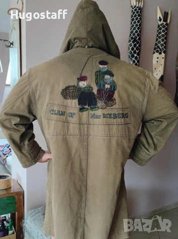 Винтидж Iceberg топла военна парка шуба с дебела подплата качулка Хл