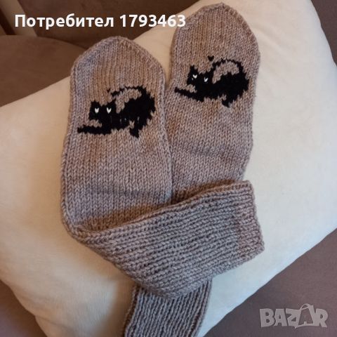Ръчно плетени мъжки чорапи размер 43, снимка 1 - Мъжки чорапи - 46444273