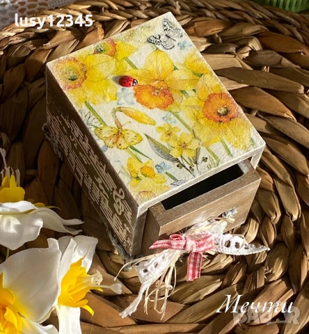 Кутийка-Слънчеви нарциси!, снимка 4 - Декорация за дома - 53024021