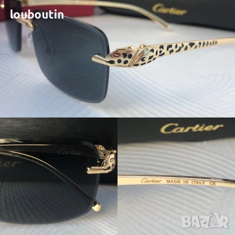 Cartier Мъжки слънчеви очила правоъгълни 3 цвята черни кафяви прозрачни, снимка 4 - Слънчеви и диоптрични очила - 51739017