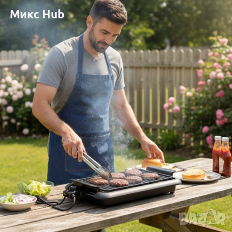 Електрическа скара Schäfer  1500W / повърхност 46,5 х 33,5 см, снимка 4 - Скари - 53598231