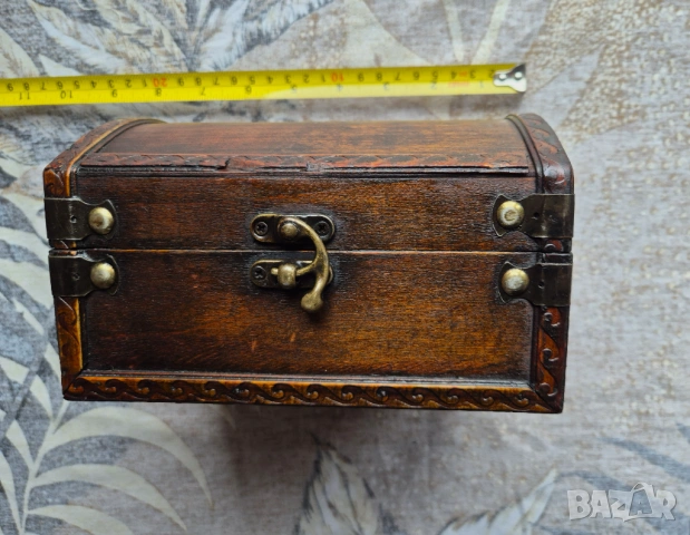 Старо английско дървено сандъче, снимка 3 - Антикварни и старинни предмети - 53943857