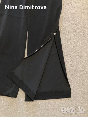 Елегантен панталон с широк крачол и цепки, снимка 3 - Панталони - 45504661