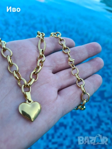 Golden Heart Touch – златно колие със сърце 💛 | 18К позлата