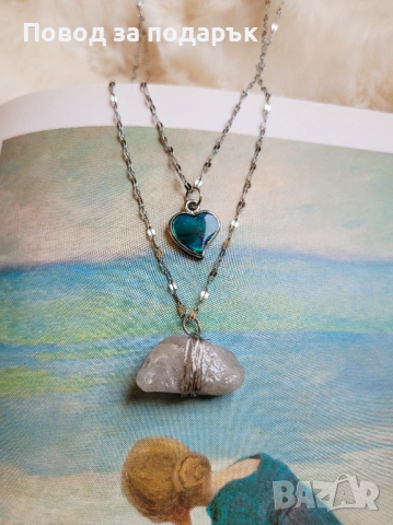 Колие с естествен кварц , снимка 4 - Колиета, медальони, синджири - 53040928