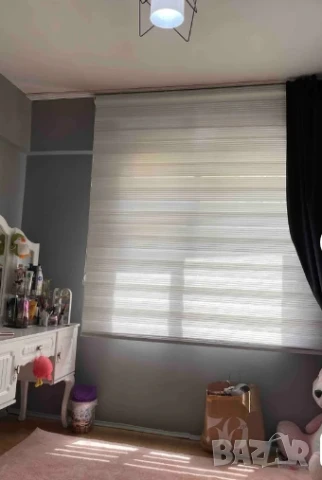 Щори ECD  Ролетни, Текстилни, Двойни, Без пробиване, Включен монтажен материал, Бял,Сив ,Бежов