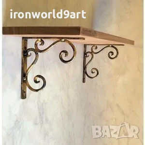 Конзоли , рафтодържачи стойки и ъгли за рафтове и етажерки от ковано желязо, снимка 7 - Други - 49641734