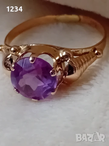 Златен пръстен с корона ръчна изработка 