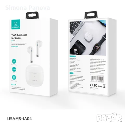 USAMS TWS Earbuds Bluetooth слушалки, снимка 5 - Bluetooth слушалки - 47625246