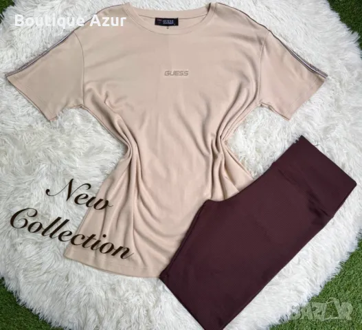дамски комплекти тениска Guess и клин рипс , снимка 9 - Комплекти - 50331998