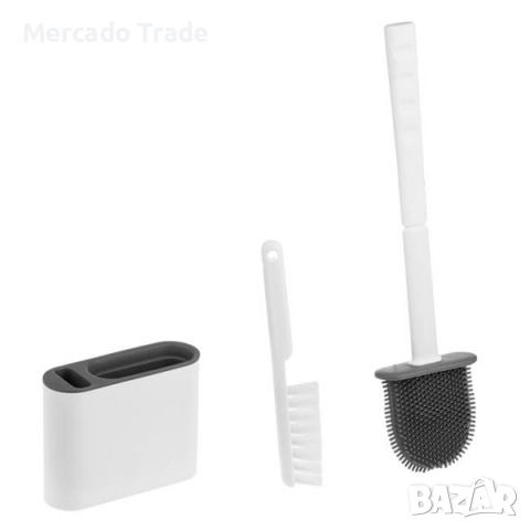 Комплект четки за тоалетна чиния Mercado Trade, Пластмаса, Бял, снимка 2 - Мопове, кофи, четки и метли - 51913826