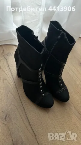 Черни дамски боти, снимка 3 - Дамски боти - 50023692