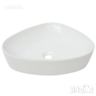 vidaXL Керамична триъгълна мивка, бяла, 50,5x41х12 см(SKU:142345, снимка 1 - Мивки - 45912369