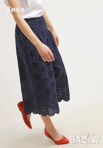 Стилна пола-панталон в син цвят, снимка 2 - Поли - 54247594