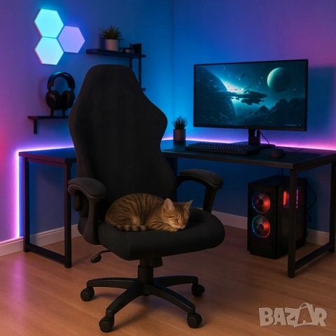 Калъф за офис стол, Черни калъфи за подлакътници, Универсален Протектор за геймърски стол, снимка 7 - Столове - 53013181