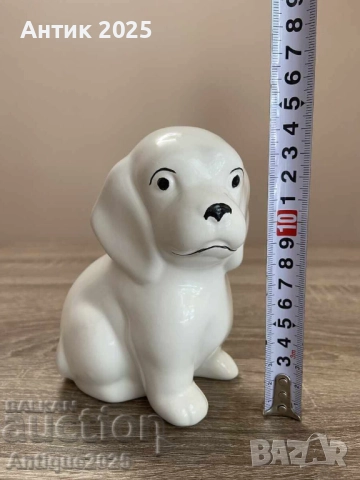 Бяла керамична статуетка на кученце, снимка 3 - Антикварни и старинни предмети - 51456771
