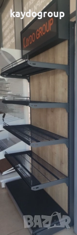 Стелаж за хляб, печива, пекарна, соленки, фурна, хлебарница, метален с дървен гръб НОВ!, снимка 15 - Стелажи и щандове - 51837225