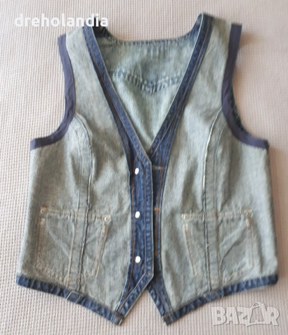 Дамски дънков елек – M  , снимка 4 - Елеци - 51725277