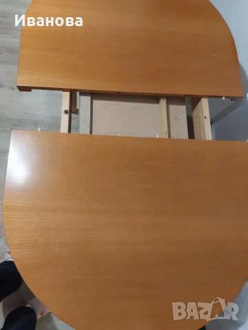 Трапезна маса 80/120 см + 30 см, снимка 2 - Маси - 53018118