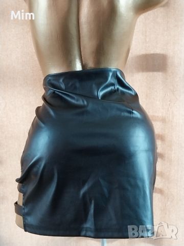 М/L Черна кожена пола , снимка 5 - Поли - 45716636