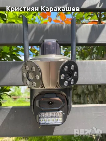 Тройна Външна WiFi Камера с три ектрана 10MP, ICSee, снимка 7 - IP камери - 50312073