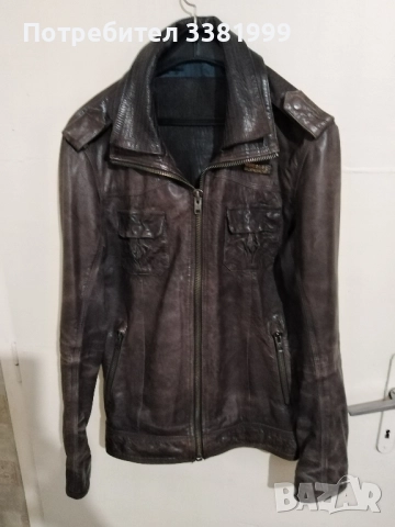 мъжко яке естествена кожа и елегантно мъжко палто Superdri, и двете без забележки размер М, снимка 2 - Якета - 51731536