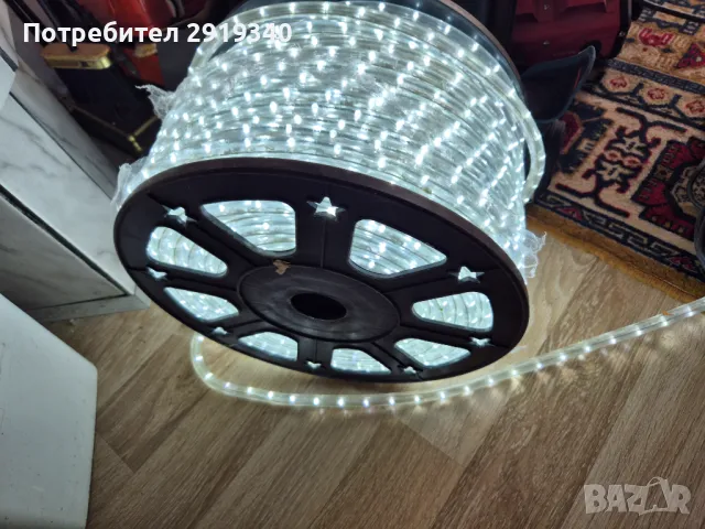 Бял LED Коледен светещ маркуч 100м , снимка 2 - Лед осветление - 48062992