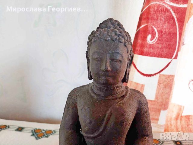 Статуя на Буда, изработена от камък, ръчна изработка, много масивна, тегло около 3 кг, снимка 2 - Антикварни и старинни предмети - 45817826