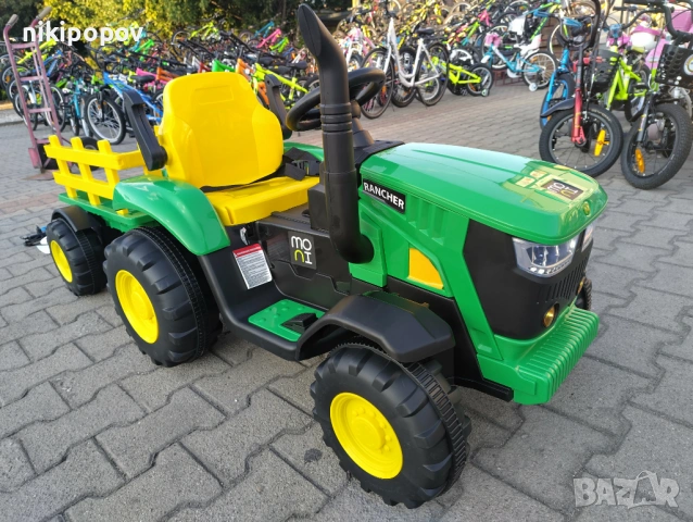 TEXAS акумулаторен трактор с ремарке RANCHER зелен, снимка 10 - Детски велосипеди, триколки и коли - 53569733